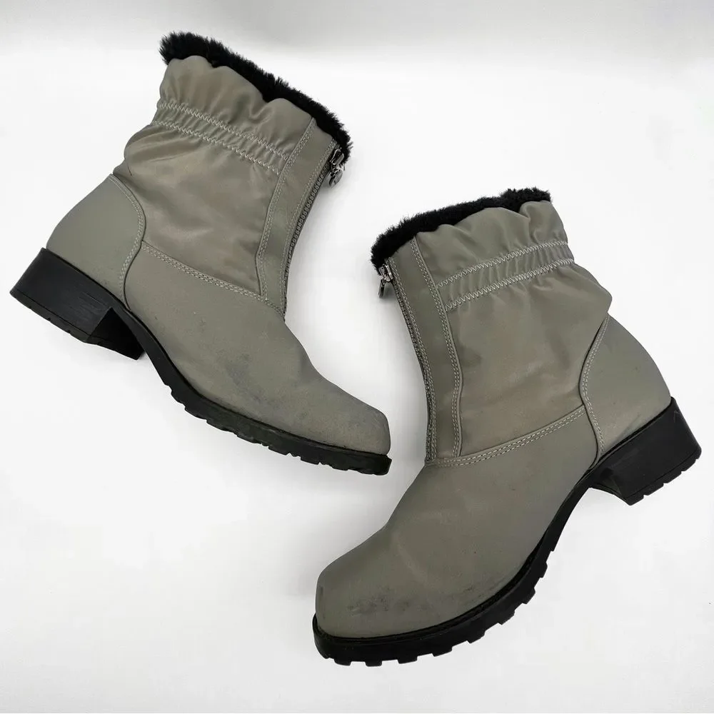 Trotters Brady Gray Weather Resistant Faux Fur Winter Boots Women’s 10